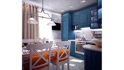 American kitchen interior in apartment