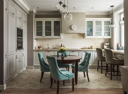 American kitchen interior in apartment