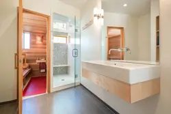 Дизайн ванной комнаты в доме с сауной