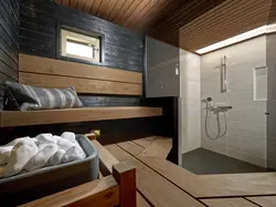 Дызайн ваннага пакоя ў доме з саунай