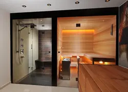Дызайн ваннага пакоя ў доме з саунай