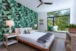 Design of one wall in the bedroom photo