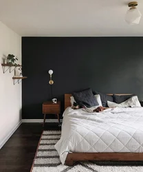 Design of one wall in the bedroom photo