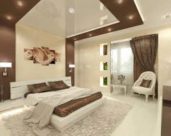 Bedroom design beige ceiling