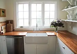 Kitchens with a window if the window is below the countertop photo
