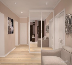 Beige color combination in the hallway interior