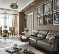 Combination of coffee colors in the living room interior