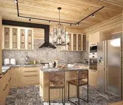 Kitchens In Houses Made Of Laminated Veneer Lumber Photo