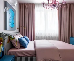 Интерьер спальни сине розовый
