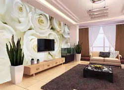 Living Room Design In An Apartment With Flowers