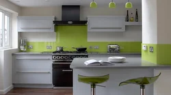 Белый Серый Зеленый Дизайн Кухни
