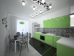 White gray green kitchen design