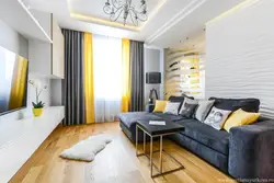 Gray Bedroom And Living Room Interior