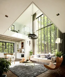 Triangular living room interior