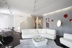White Plaster In The Living Room Interior