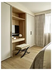 Bedroom design with dressing table and wardrobe