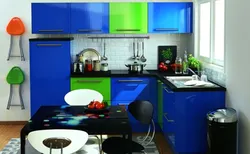 Green Blue Kitchen Interior Photo