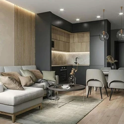 Gray Beige Color In The Interior Of The Kitchen Living Room