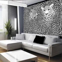 Wallpaper In The Living Room Black And White Photo