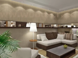 Living Room Design With Corner Sofa And Corner Wardrobe