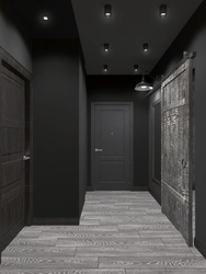 Black floor in the hallway photo