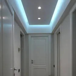 Suspended ceiling lighting design in the hallway