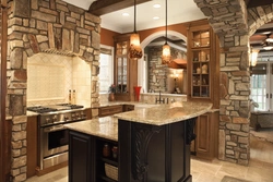 Kitchen interior decoration tiles photo