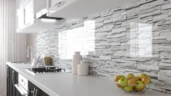 Kitchen with uneven wall photo