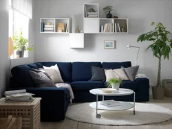 Corner sofas in the interior of a small living room