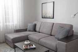 Corner sofas in the interior of a small living room