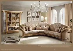 Classic corner sofa in the living room interior