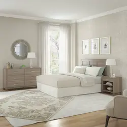 Дызайн сцен спальні з белай мэбляй