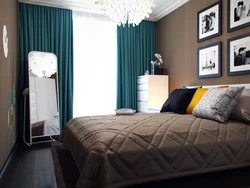 Bedroom In Gray-Brown Tones Photo