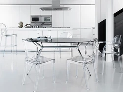 Transparent kitchen chairs in the interior