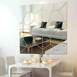 Kitchen design with mirror tiles