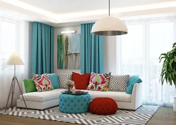 Bright accents in the living room interior photo