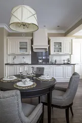 Kitchen design with oval table