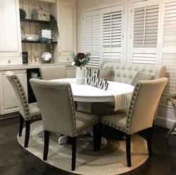 Kitchen design with oval table