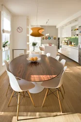 Kitchen design with oval table