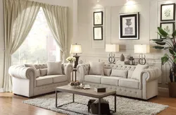 Sofas in a living room interior in a classic style