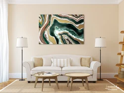 Paintings for the living room interior in a modern abstract style