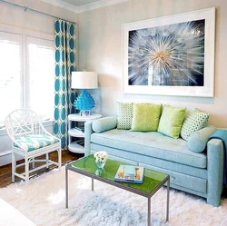 Mint Beige Living Room Interior