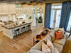 American kitchen living room design