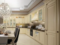 Kitchen Interior In Ivory Color
