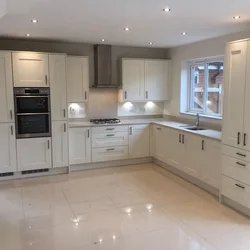 Kitchen interior in ivory color