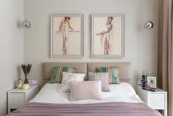 Posters in the bedroom interior photo