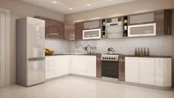 Кухня интерьер центр белый глянец
