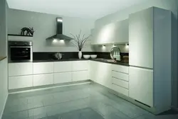 Kitchen interior center white gloss