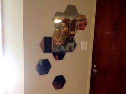 Honeycomb mirrors in the hallway photo