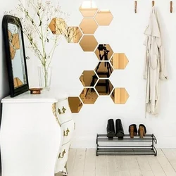 Honeycomb mirrors in the hallway photo